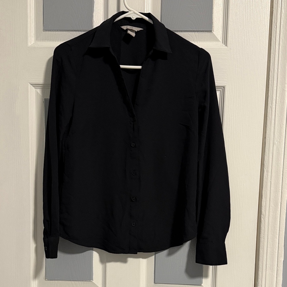 H&M Black Button Down Shirt